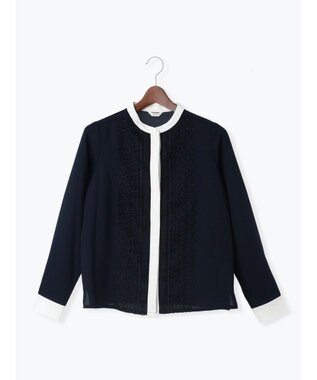 Te chichi フロントレースブラウス ネイビー