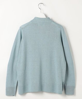 J.PRESS LADIES リネンコットンコード ポロ ニット アクア系