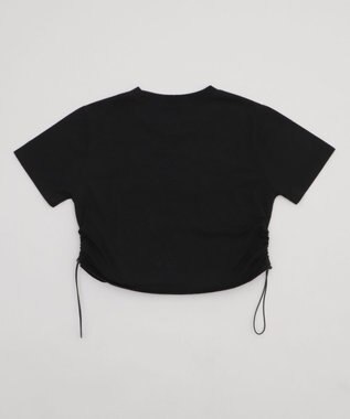 WEGO グラフィックサイドドロストショートT ブラック