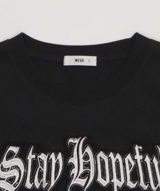 WEGO グラフィックサイドドロストショートT ブラック