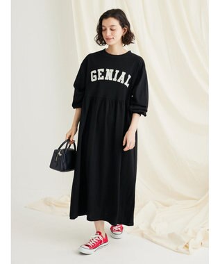 CRAFT STANDARD BOUTIQUE ウ゛ィンテージ風天竺　フロッキークラックＰＴ　ＯＰ　 Black