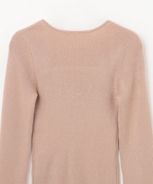 GRACE CONTINENTAL スクエアネックリブトップ ベージュ