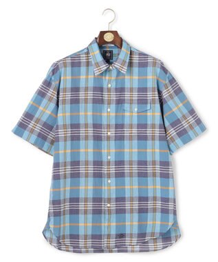J.PRESS MEN 【J.PRESS ORIGINALS】Indian Madras Regular half Sleeve Shirt / Baggy-Fit ブルー系3