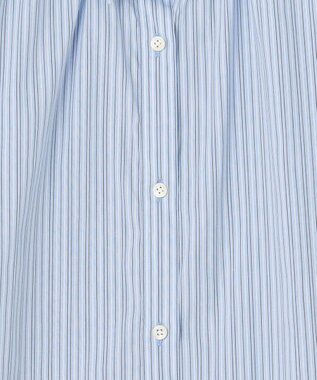 J.PRESS LADIES BEZ ドビーストライプ シャツカラー ブラウス サックス系