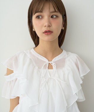 earth music&ecology ２ＷＡＹフリルブラウス White