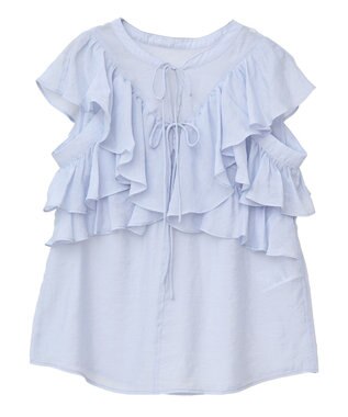 earth music&ecology ２ＷＡＹフリルブラウス Sax