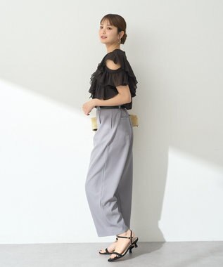 earth music&ecology ２ＷＡＹフリルブラウス Black