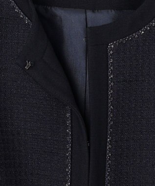 ANY SIS リップルボーダーストレッチ ジャケット ネイビー