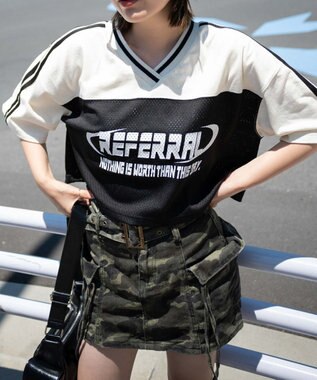 WEGO 2ライン切り替えメッシュショートT ブラック