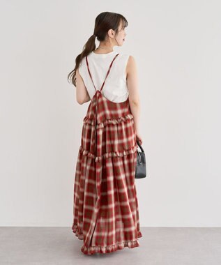 Green Parks ・Ｐｅｔｉｔ　Ｆｌｅｕｒ　オンブレーチェックキャミワンヒ Brown