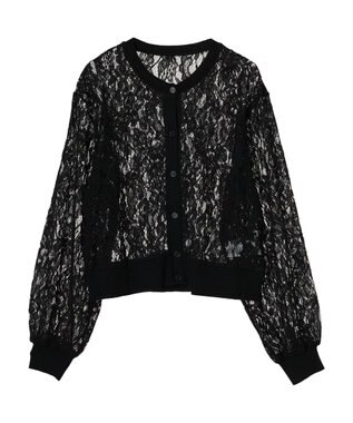 earth music&ecology レースカーディガン Black