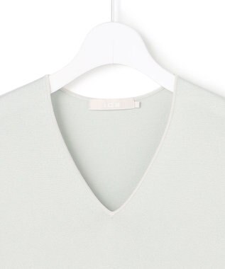 ICB L 【先行予約・WEB限定カラーあり】 シンセティックハイゲージ 半袖Vネックニット アイスグレー［WEB限定］