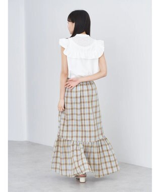 earth music&ecology デコルテレースフリルブラウス Off White