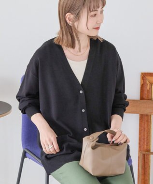 AMERICAN HOLIC Ｖネックポケット付きカーディガン Black