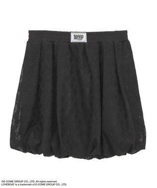 Green Parks ■ＬＯＶＥＢＯＡＴ　フラワーメッシュバルーンスカート Black