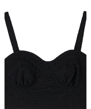 earth music&ecology エンボスフラワービスチェ Black