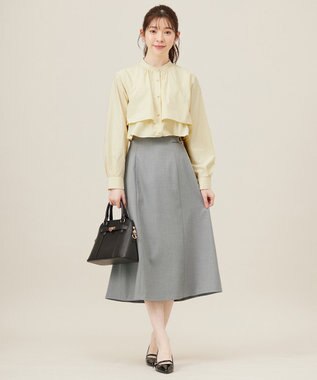 ANY SIS S 【洗える】褒めらレディフレア スカート グレーシャンブレー