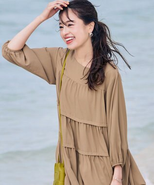 Tiaclasse 捻じりフープパール付きピアス シルバー