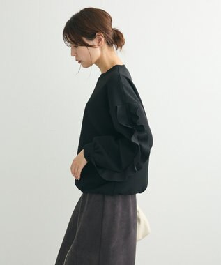 Green Parks ・ｓｗｉｎｇ　ｂｙ　フリルスリーブプルオーバー Black