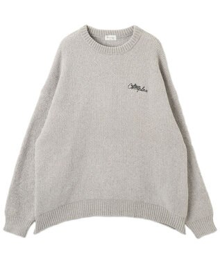 WEGO ベロアモールワンポイントプルオーバー ライトグレー