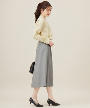 ANY SIS S 【洗える】褒めらレディフレア スカート グレーシャンブレー