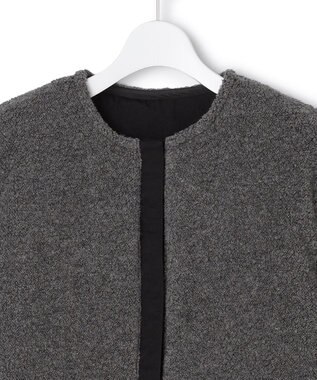 ICB L 【リバーシブル着用可能】 リバーシブルキルト ミドル丈コート チャコール×ブラック系