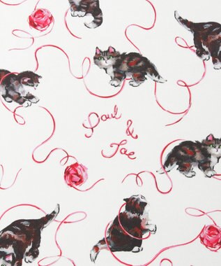 MOONBAT PAUL&JOE ACCESSOIRES(ポール & ジョー) シルクスカーフ 空 オーステルリッツ記念柱 ネコと毛糸 気球 65cm×65cm 手洗いOK スカイブルー