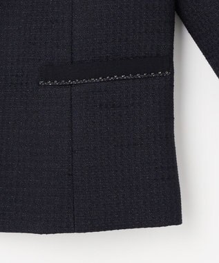 ANY SIS リップルボーダーストレッチ ジャケット ネイビー