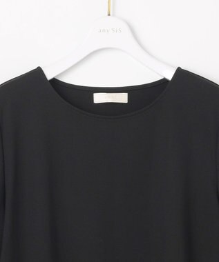 ANY SIS 【洗える】シアーコンビ プルオーバー ブラック