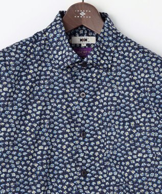JOSEPH ABBOUD リバティプリント シャツ ネイビー系5