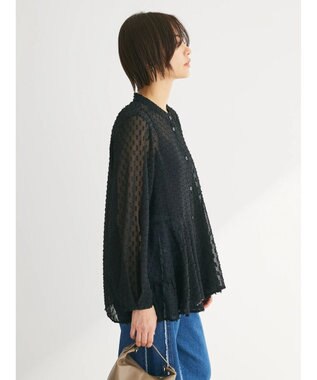 Green Parks アシメティアードブラウス Black