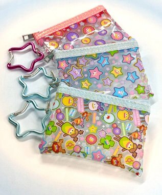 WEGO はちゃめちゃ！大量発生モンスターフラットクリアポーチ 柄1