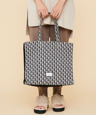 united bamboo ジャカードトートバッグ ブラック系1