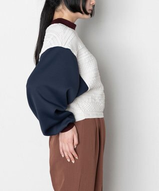 TRICOTE バンピー切り替えトップス 80IVORY