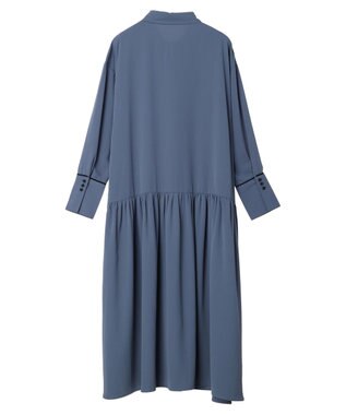 Green Parks armonia．配色シャツワンピース Blue