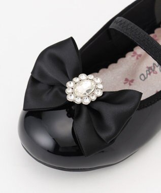 ANY KIDS エナメル フラット シューズ ブラック