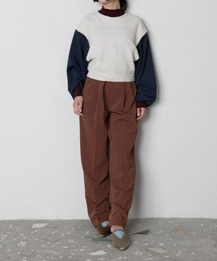 TRICOTE バンピー切り替えトップス 80IVORY