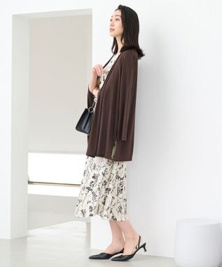 自由区 【好評につき新色追加・接触冷感・UVカット・洗える・XSサイズあり】ハンディカーディガン ロング丈 （新色）ダークブラウン系