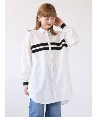 AMERICAN HOLIC リブラインシャツチュニック Off White