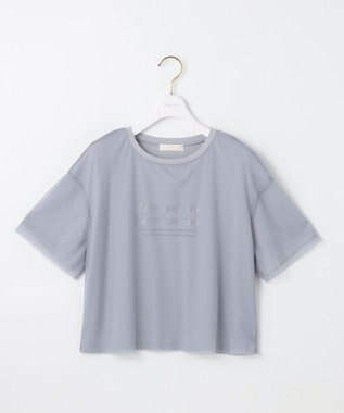 ANY SIS 【洗える】シアーチュールロゴ Tシャツ ライトグレー