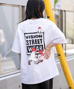 WEGO 【ユニセックス着用ITEM】別注VISIONボックスロゴゴーストスケーターT（SS） ホワイト