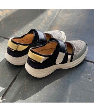MODE ET JACOMO <MODE ET JACOMO>【軽量】厚底ベルテッドスニーカー シルバーコンビ