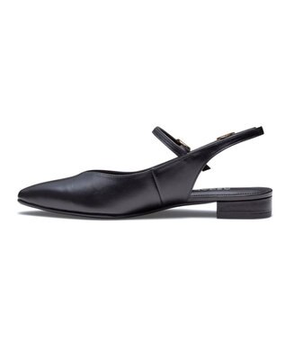 REGAL FOOT COMMUNITY 【リーガルレディース】F29R ストラップバックベルトパンプス フラットシューズ ブラック