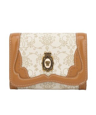 ANNA SUI リーブル 内Lファスナー二つ折り財布 ベージュ