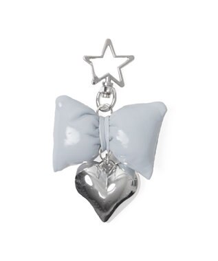 WEGO クッションリボンハートキーホルダー ブルー