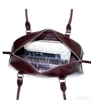 UNBILLION カシュカシュ cachecache / 横長エナメルボストン ワイン