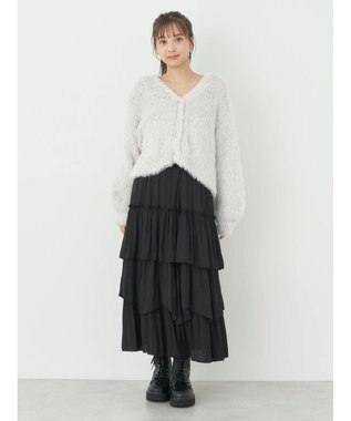 earth music&ecology ランダムティアードスカート Black