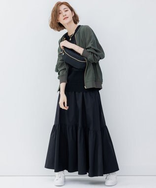 23区 【SLOW/洗える】メッシュニット ベスト ブラック系