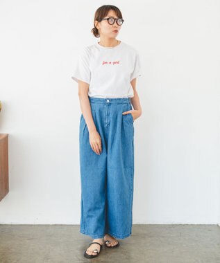 caqu FS linen relax pants コットンリネンリラックスワイドデニム