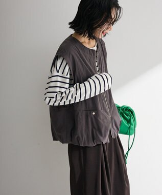 Green Parks ナイロンバルーンベスト Charcoal Gray